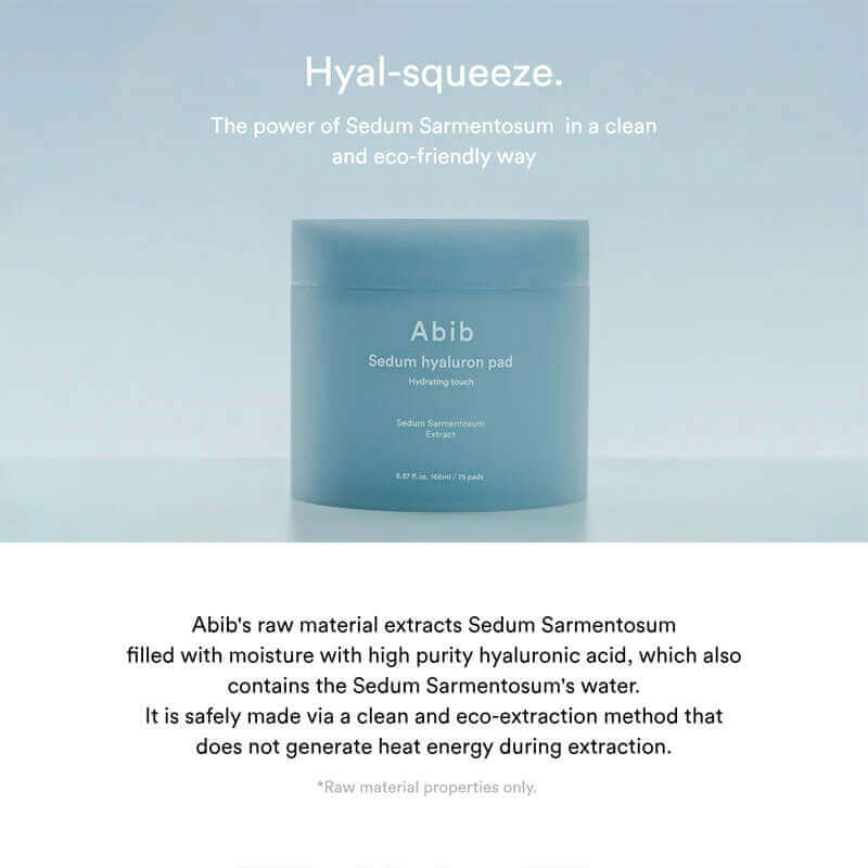 Abib Sedum Hyaluron Pad Hydrating Touch 165ml / 60pads - Image 4
