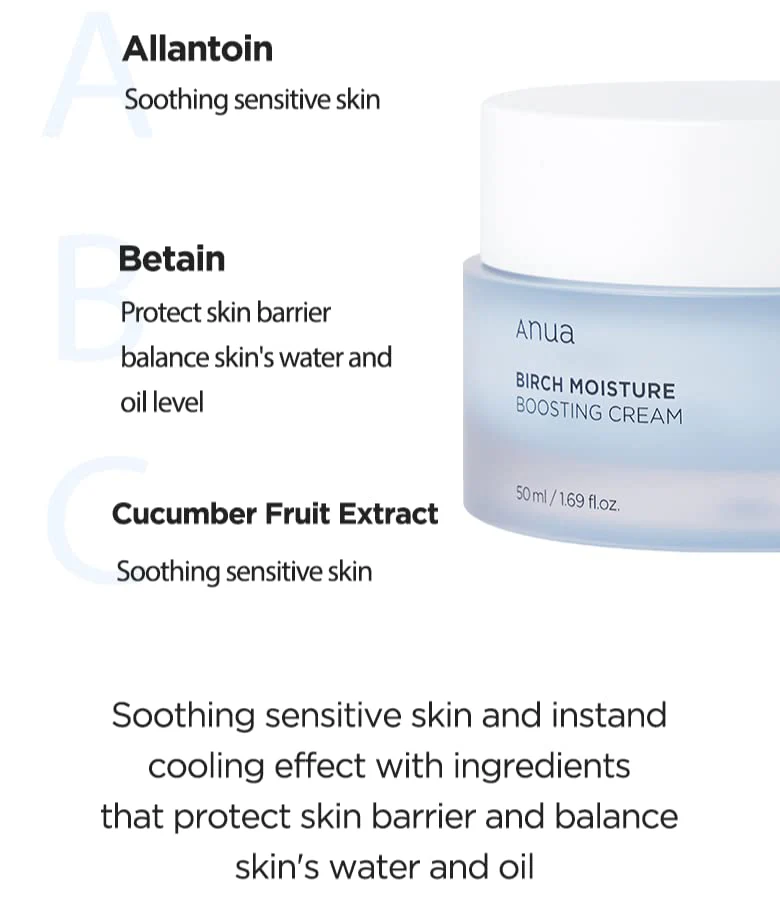 Anua Birch Moisture Boosting Face Cream 50ml - Image 4