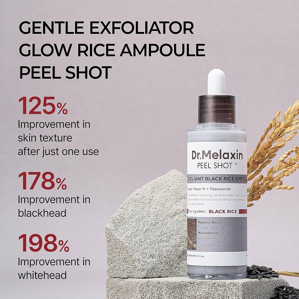 Dr.Melaxin Peel Shot Exfoliating Black Rice Ampoule 80ml - Image 5