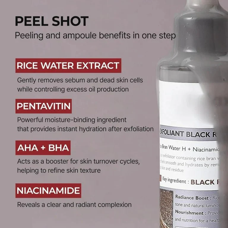 Dr.Melaxin Peel Shot Exfoliating Black Rice Ampoule 80ml - Image 6