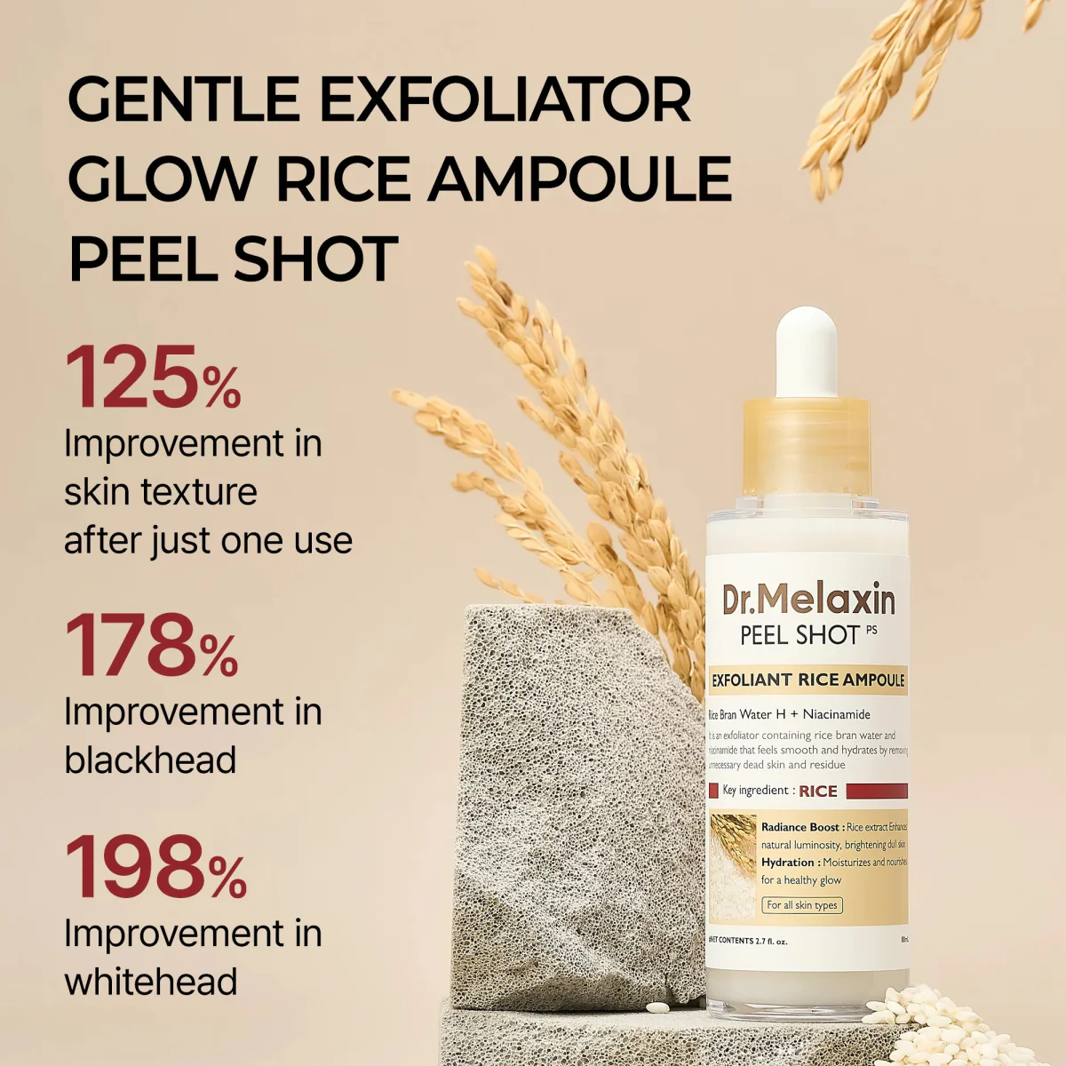 Dr.Melaxin Peel Shot Exfoliating White Rice Ampoule 80ml - Image 5