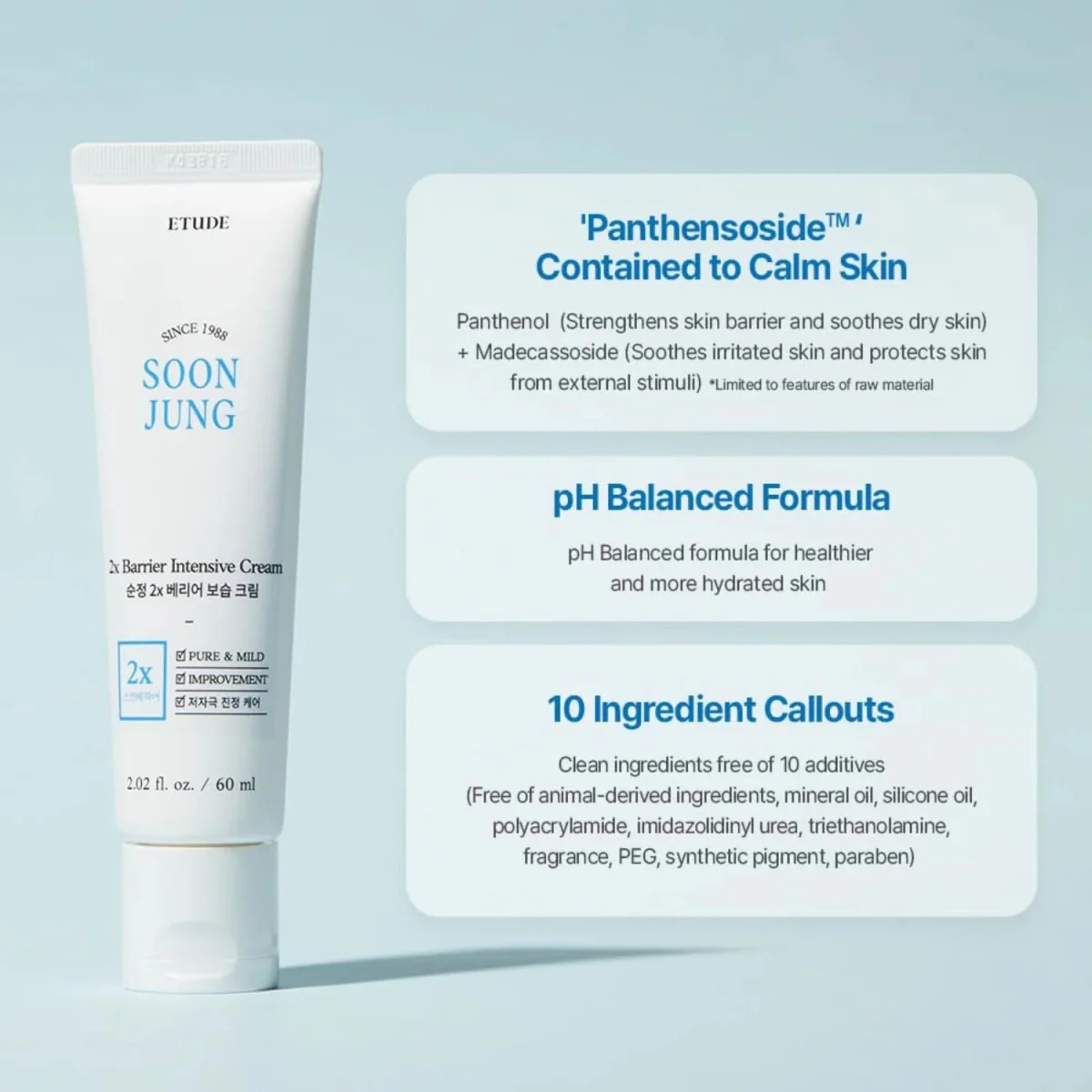 Etude House Soonjung 2X Barrier Intensive Cream 60ml - Image 2