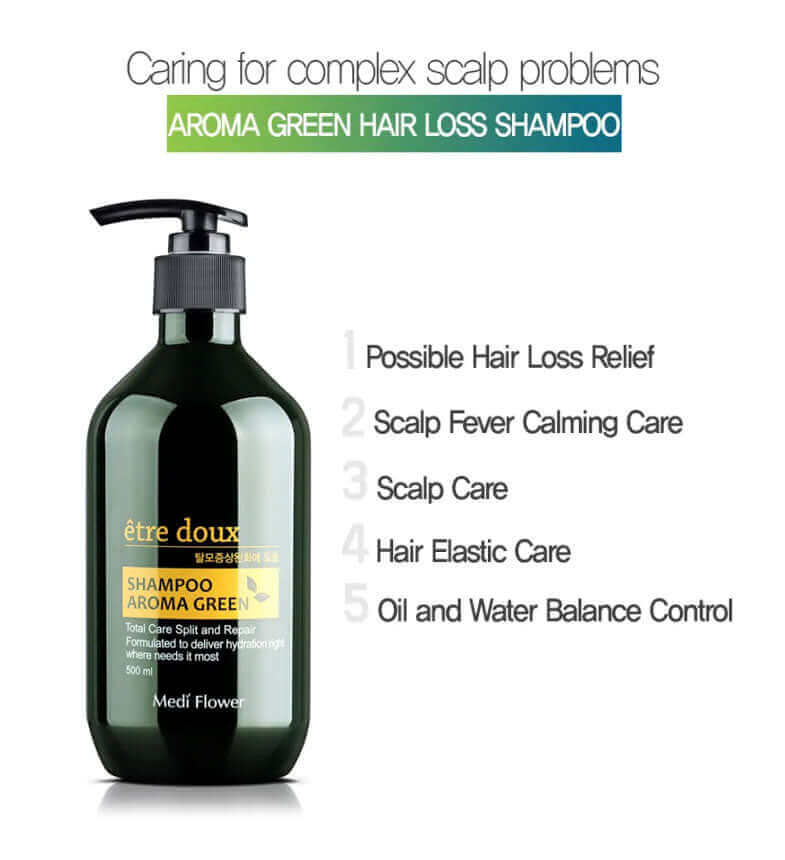 Medi Flower Etre doux Aroma Green Hair Shampoo 500ml - Image 3