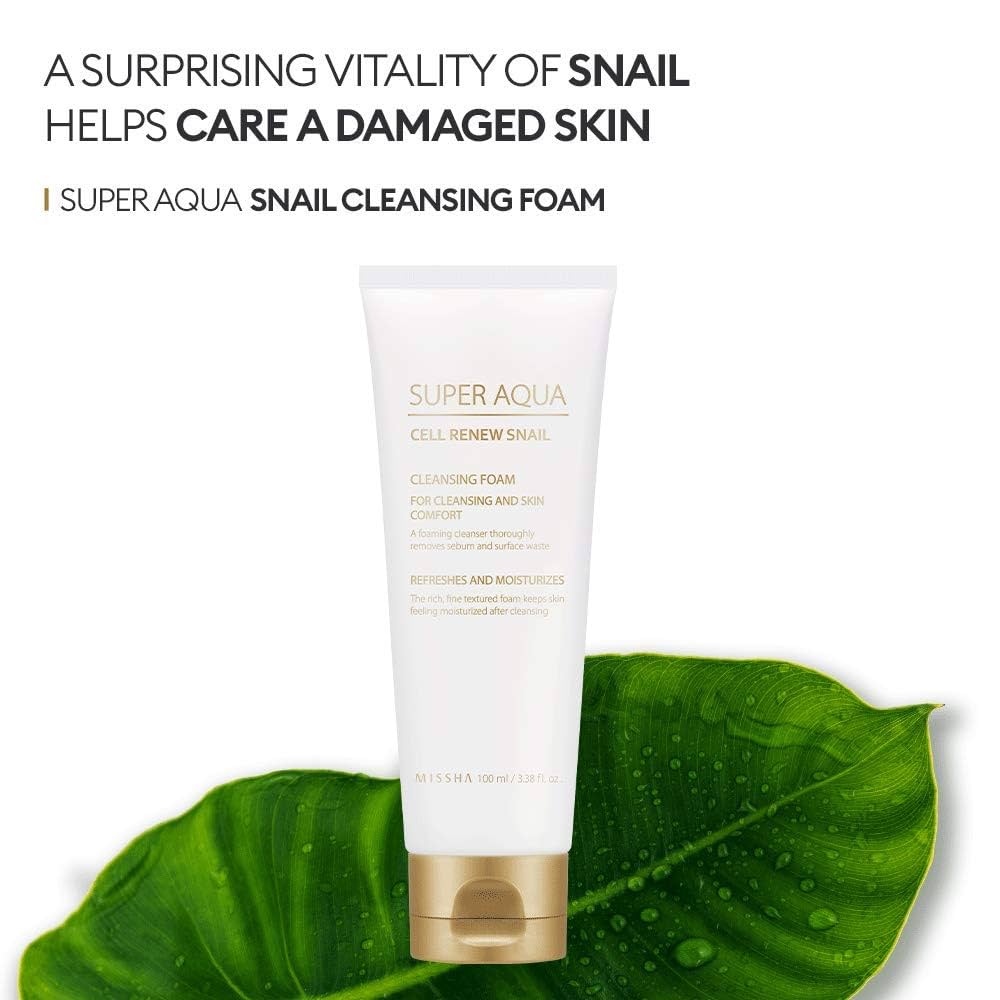 MISSHA Super Aqua Snail Cleansing Foam 100ml - Image 3