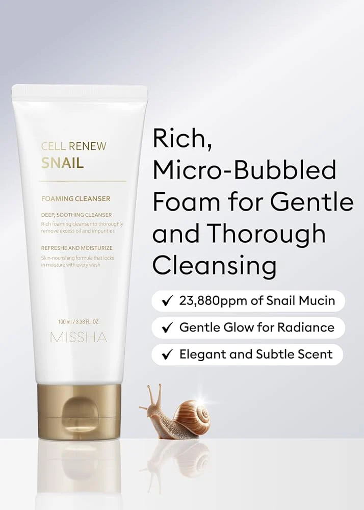 MISSHA Super Aqua Snail Cleansing Foam 100ml - Image 4