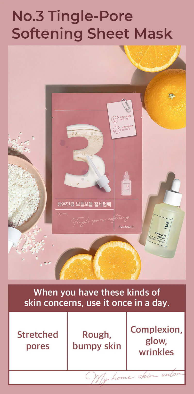 numbuzin No.3 Tingle-Pore Softening Sheet Mask - Image 3