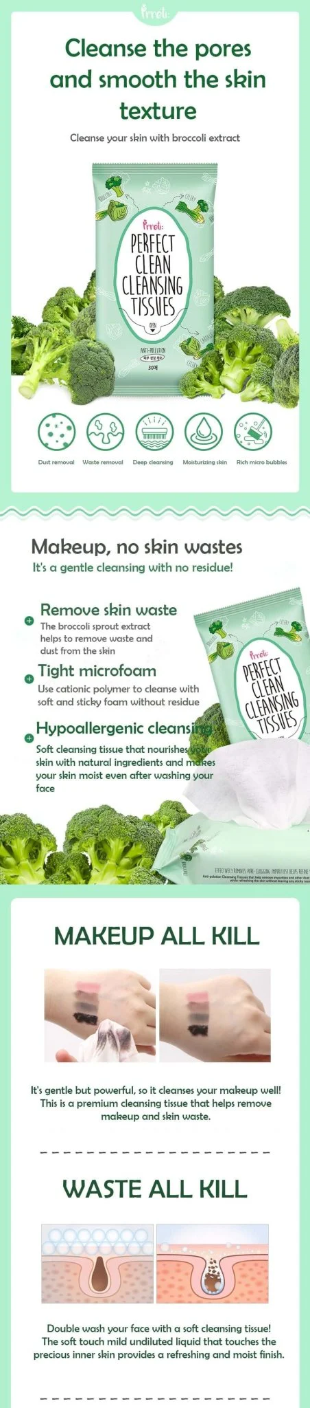 PRRETI Perfect Clean Daily Cleansing Tissues 30pcs - Image 3