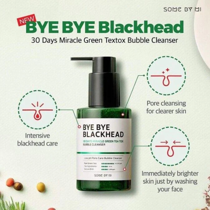 SOME BY MI Bye Bye Blackhead 30 Days Miracle Green Tea Tox Bubble Cleanser 120g - Image 3