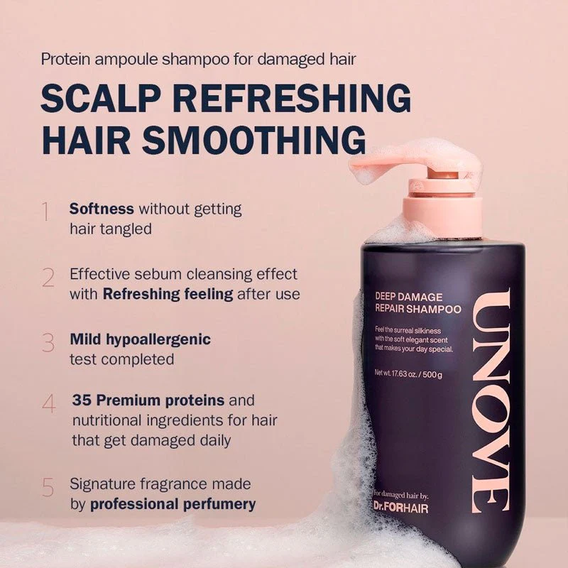 Unove Deep Damage Repair Shampoo 500ml - Image 4